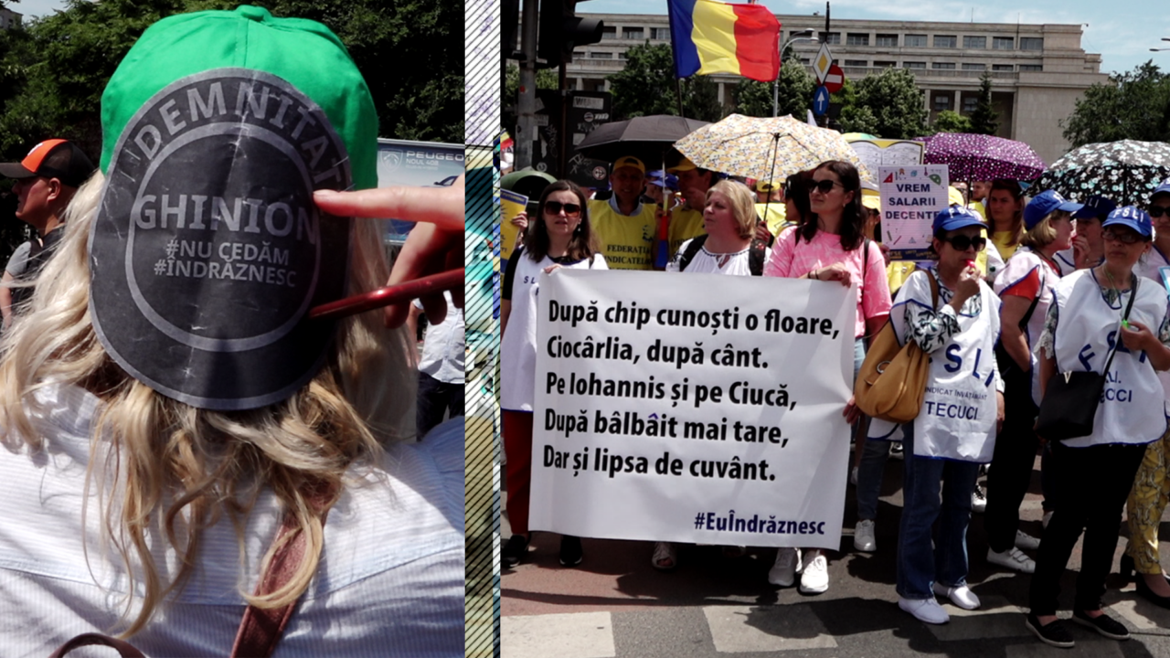 Angajații din învățământ au ieșit pentru a treia oară în stradă