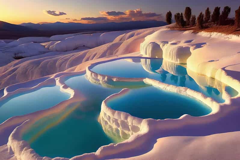 Pamukkale oferă peisaje unice cu terase albe de travertin