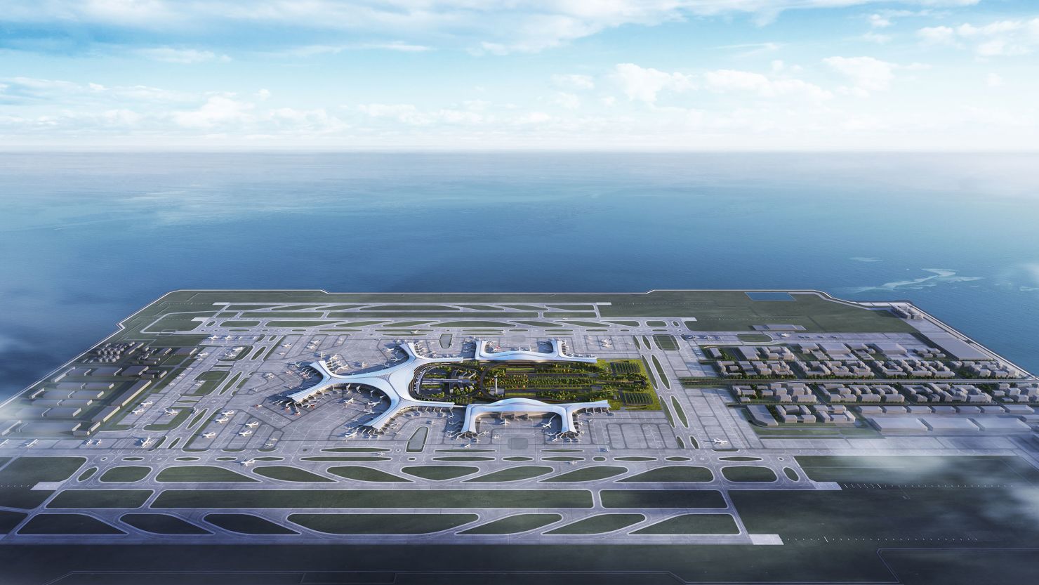 China construiește cel mai mare aeroport pe o insulă artificială