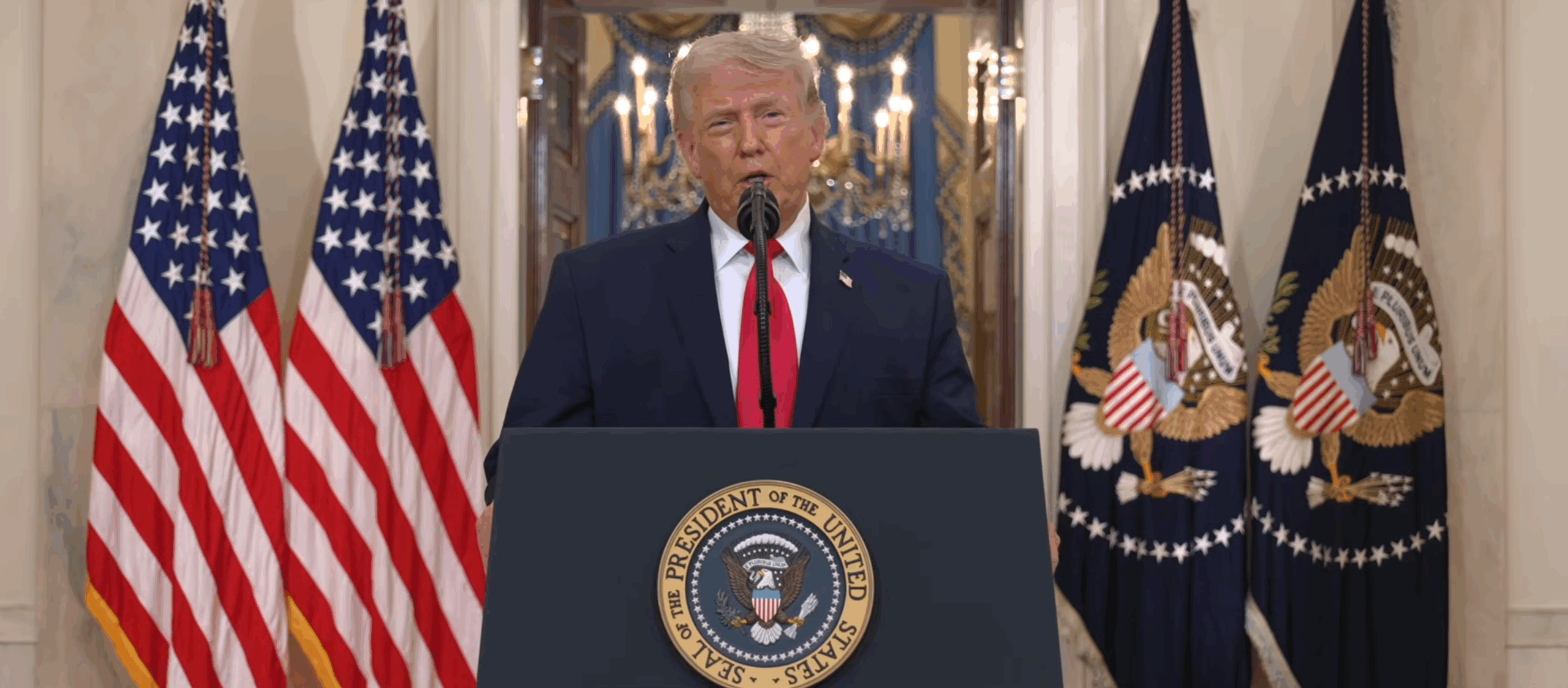 Trump ține un discurs despre situația din Orient