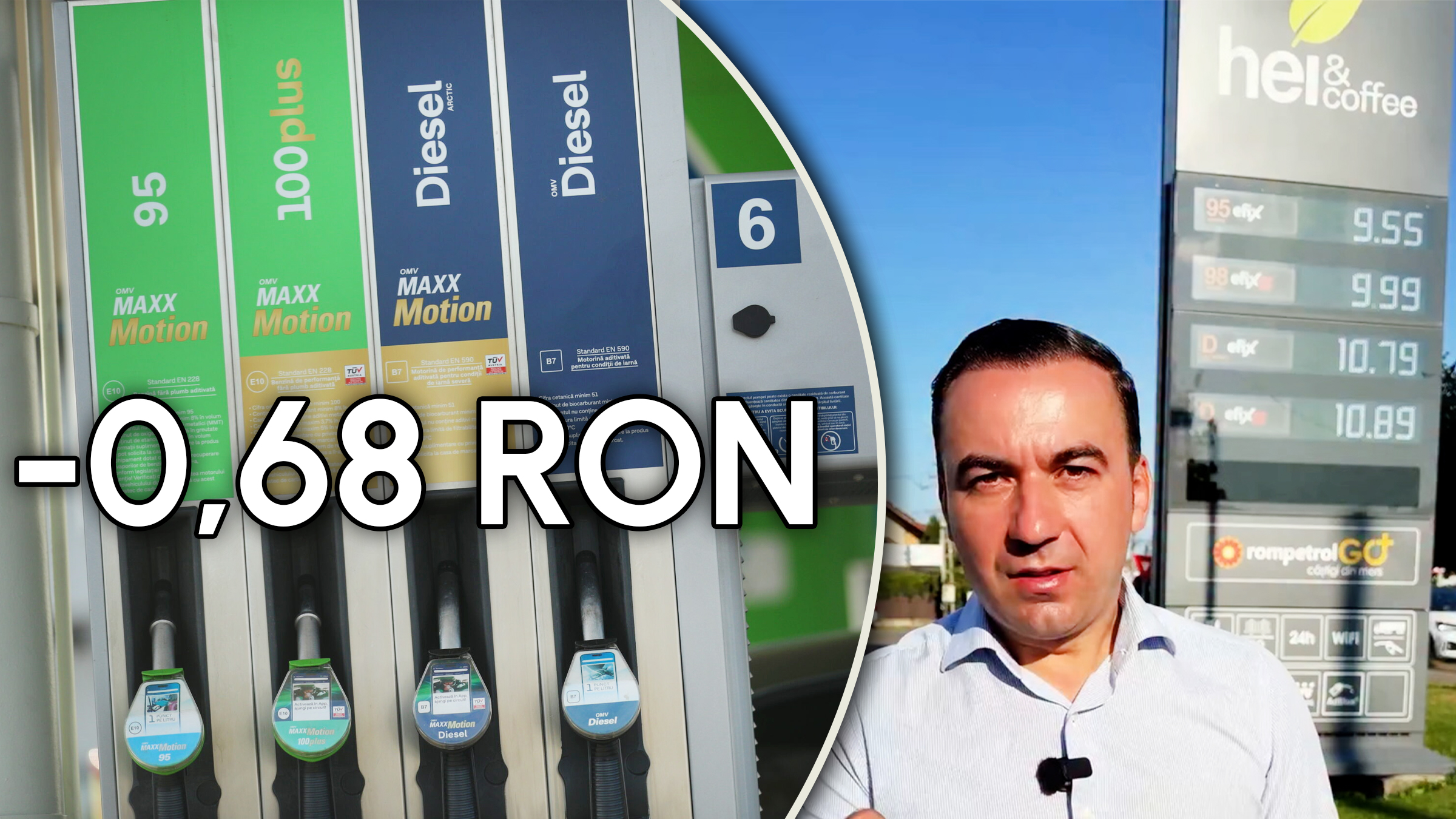 Motorina se ieftinește cu 68 de bani la miezul nopții